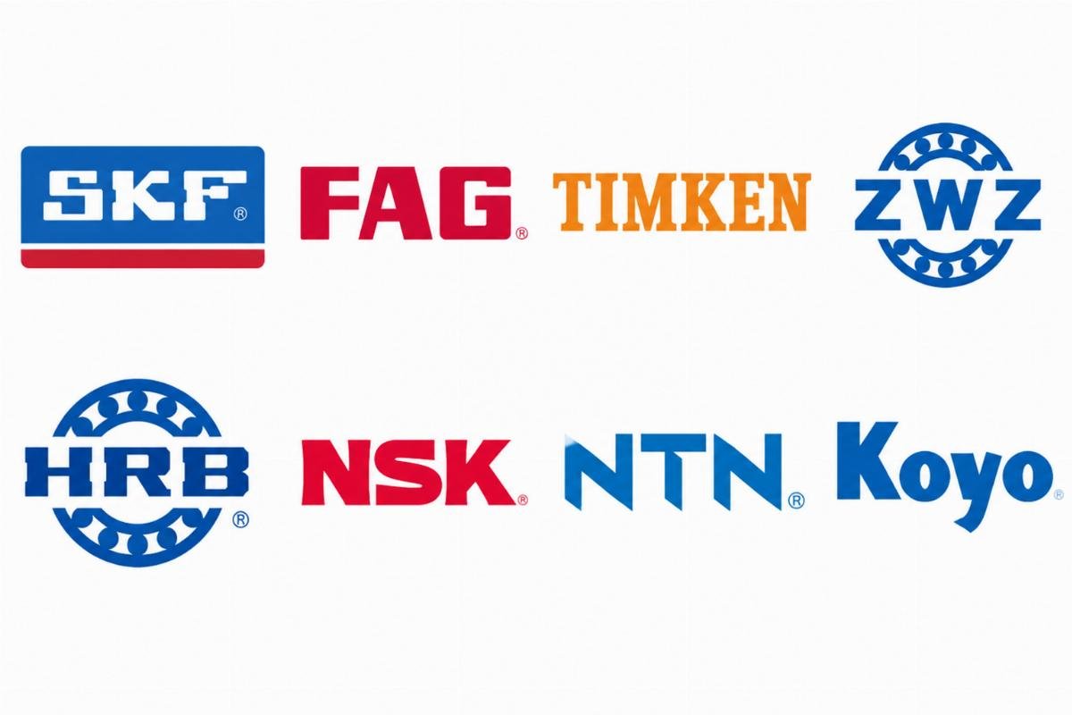 Logos of major bearing manufacturers including SKF, FAG, TIMKEN, and Chinese brands like ZWZ and HRB