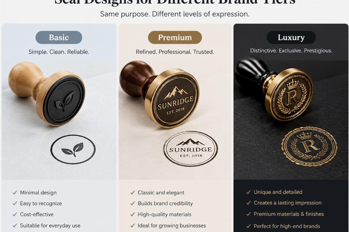 Side-by-side comparison of seal designs from different brand tiers